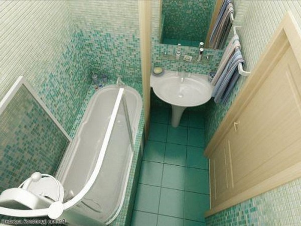 дизайн ванной комнаты синего цвета