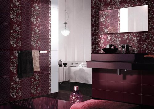 Бордовая ванная комната: интерьеры и дизайны на фото