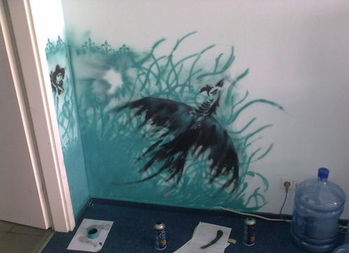 Как сделать рисунки на стене в ванной комнате
